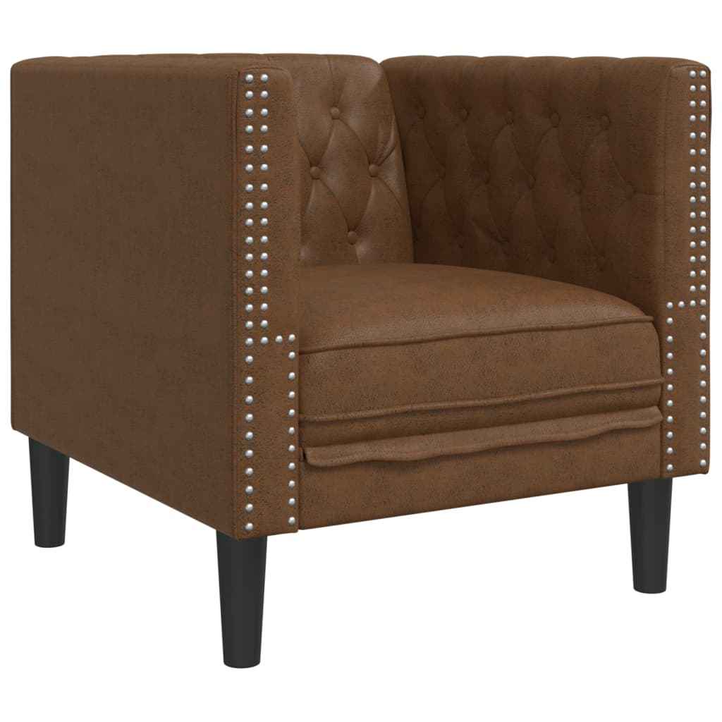 Fauteuil Chesterfield Similicuir Daim