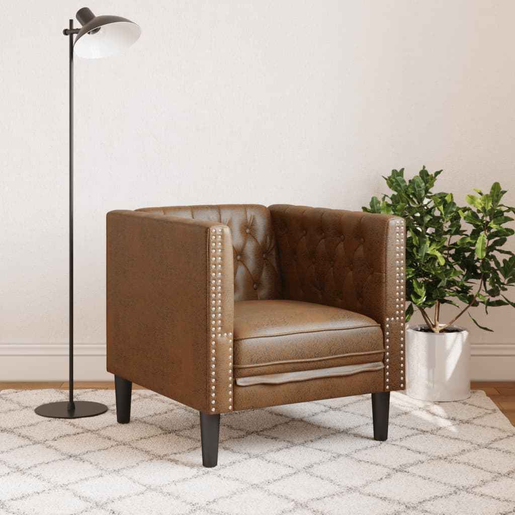 Fauteuil Chesterfield Similicuir Daim