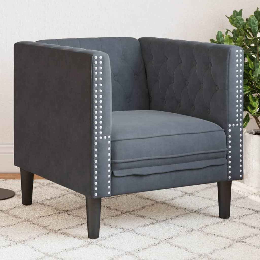 Fauteuil Chesterfield Velours