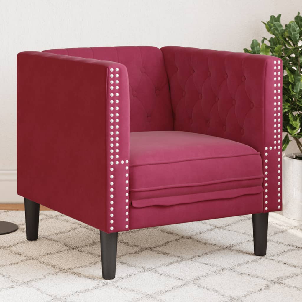 Fauteuil Chesterfield Velours