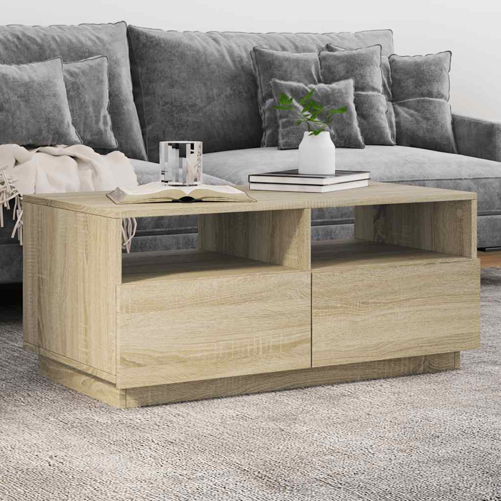 Table Basse Avec Lumières Led 90X49X40 Cm