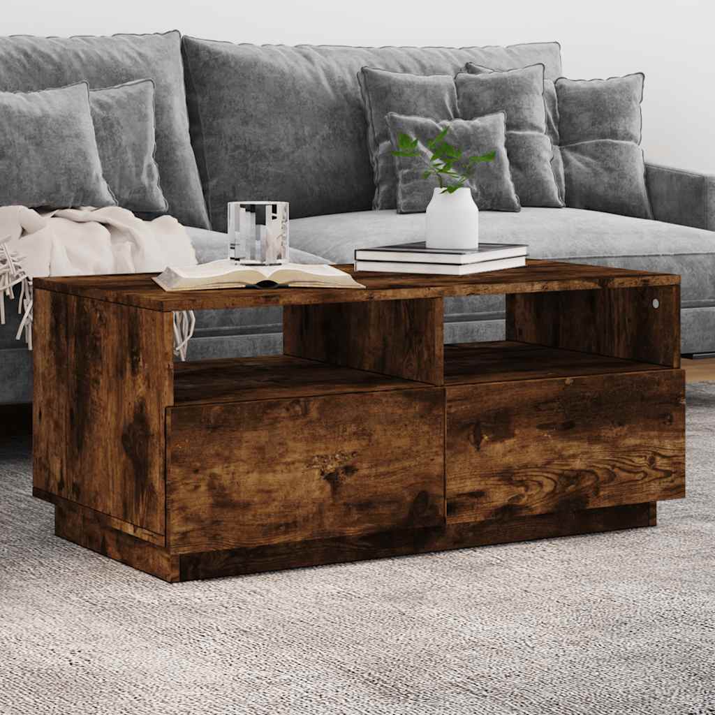 Table Basse Avec Lumières Led 90X49X40 Cm