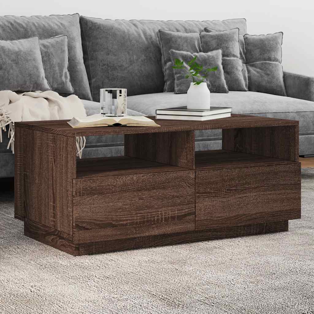 Table Basse Avec Lumières Led 90X49X40 Cm