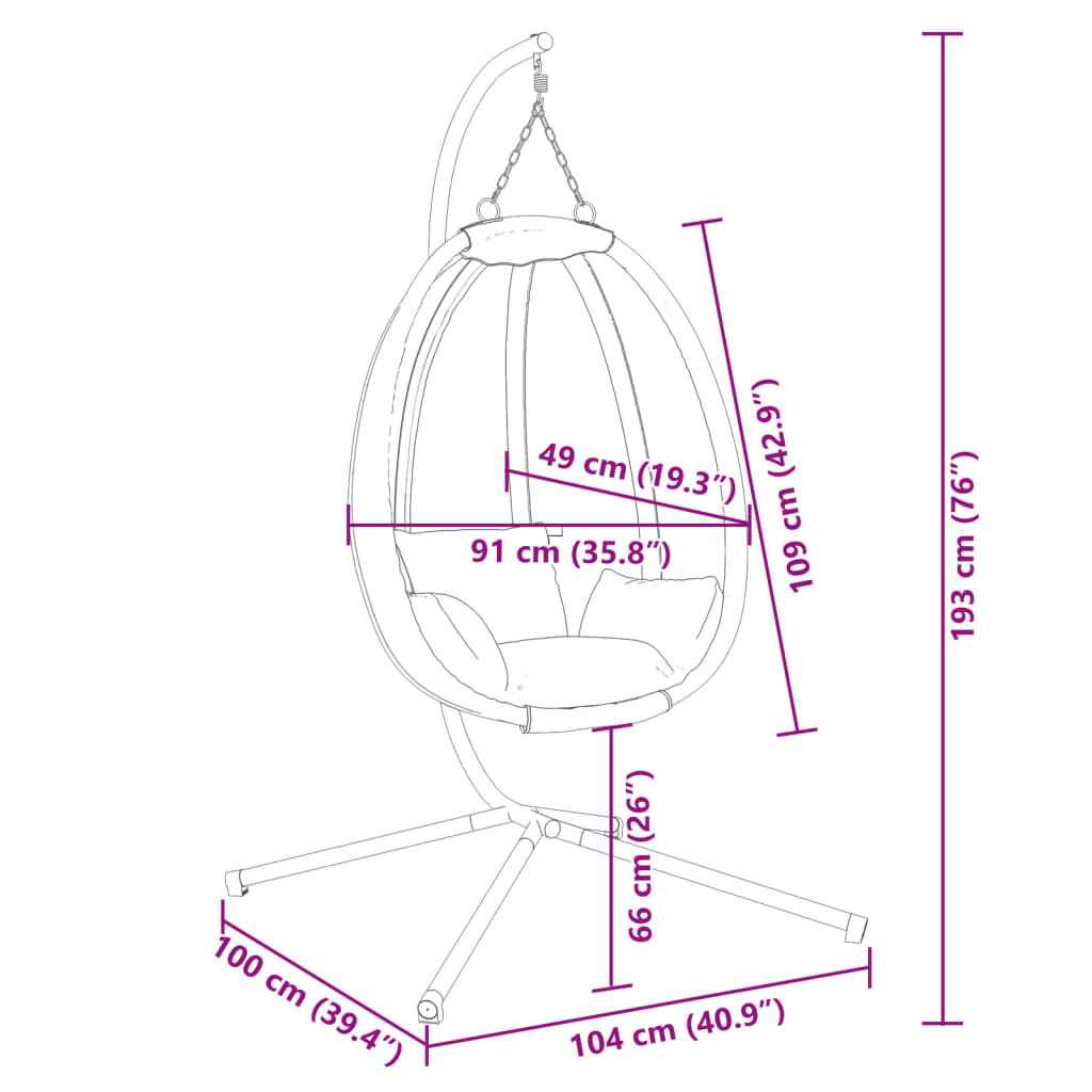 Fauteuil Suspendu Avec Support En Tissu Et Acier