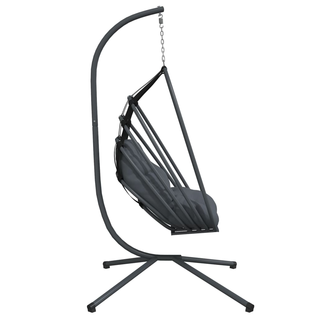 Fauteuil Suspendu En Forme D'œuf Avec Support En Acier Anthracite