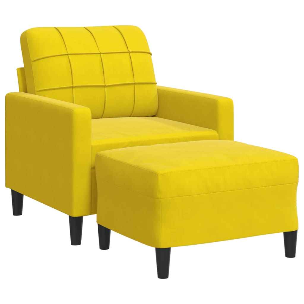 Fauteuil Avec Repose-Pied 60 Cm Velours