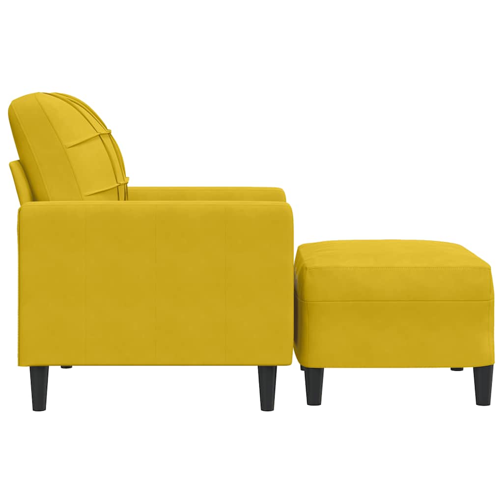 Fauteuil Avec Repose-Pied 60 Cm Velours
