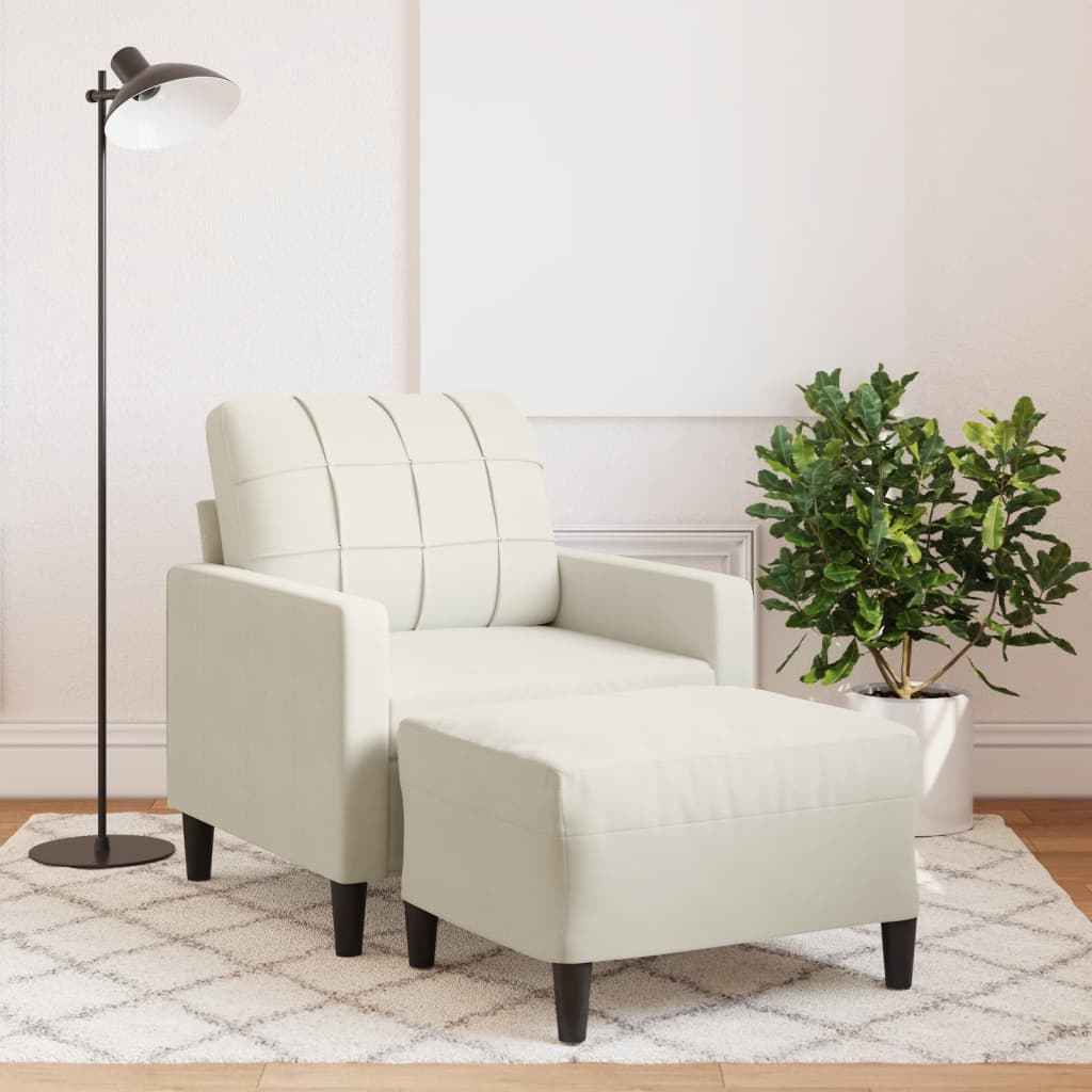 Fauteuil Avec Repose-Pied 60 Cm Velours