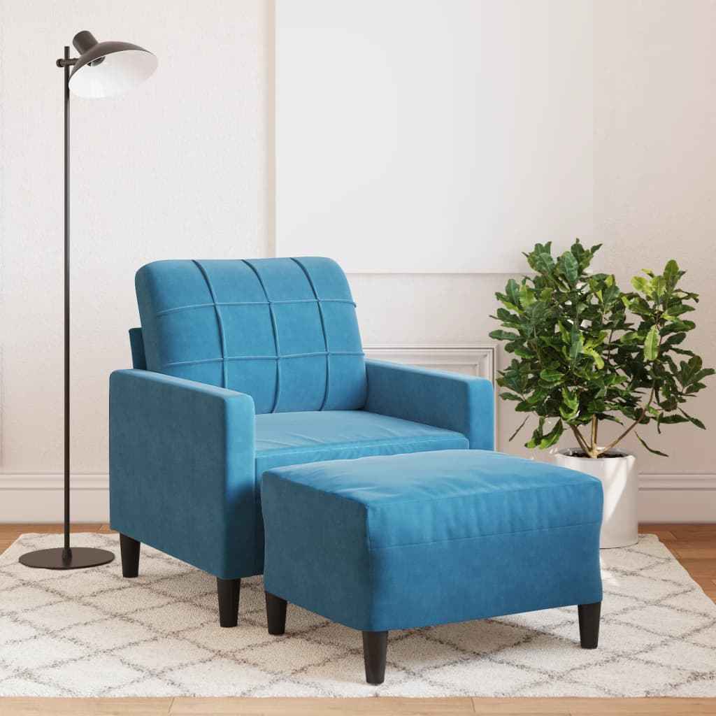 Fauteuil Avec Repose-Pied 60 Cm Velours