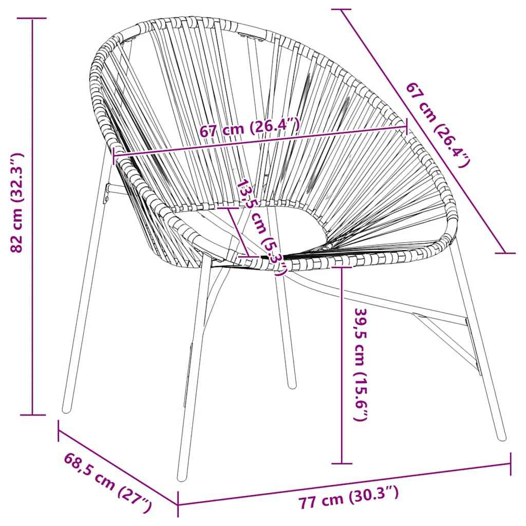 Lot De 3 Chaise De Jardin Résine Tressée