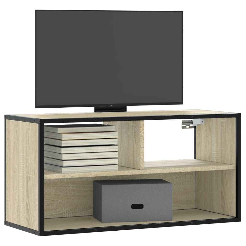 Meuble Tv 60X31X39,5 Cm Bois D'ingénierie Et Métal
