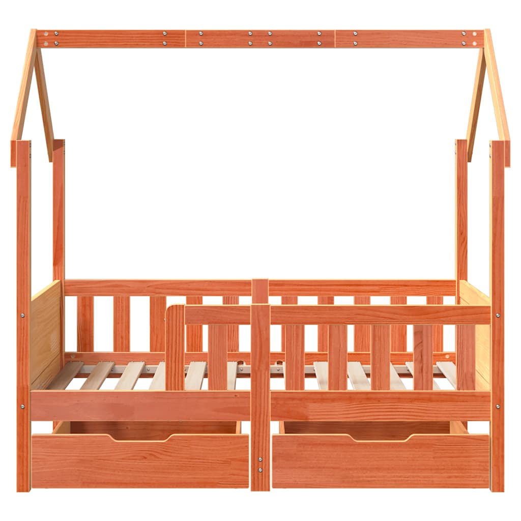 Cadre De Lit Enfant Avec Tiroirs Sans Matelas 80X170 Cm Bois