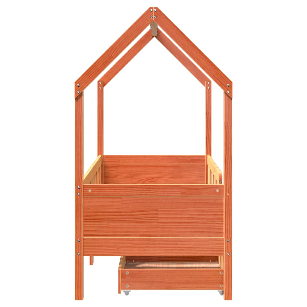 Cadre De Lit Enfant Avec Tiroirs Sans Matelas 80X170 Cm Bois