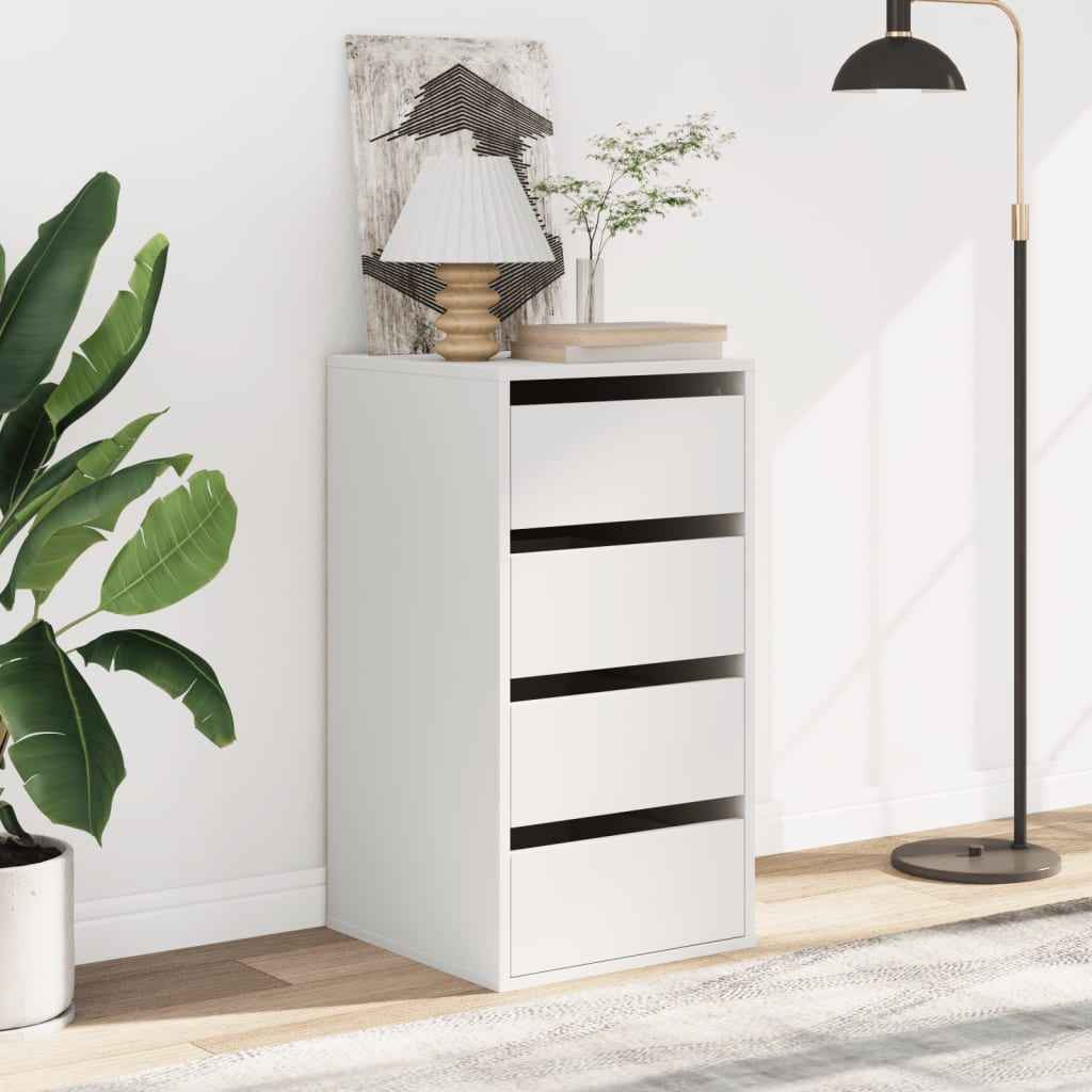 Commode D'angle Bois D'ingénierie Blanc