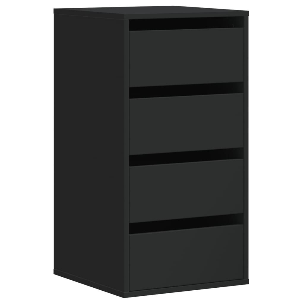 Commode D'angle Bois D'ingénierie Noir