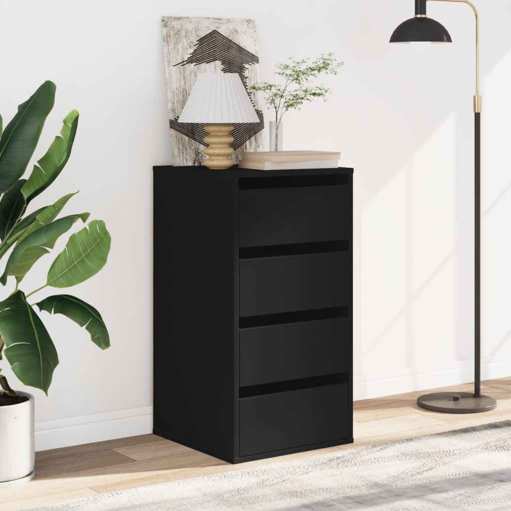 Commode D'angle Bois D'ingénierie Noir