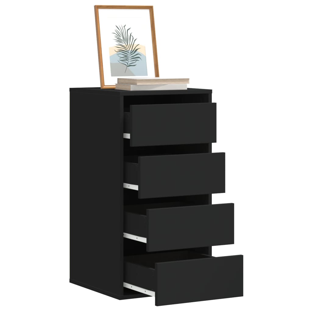 Commode D'angle Bois D'ingénierie Noir