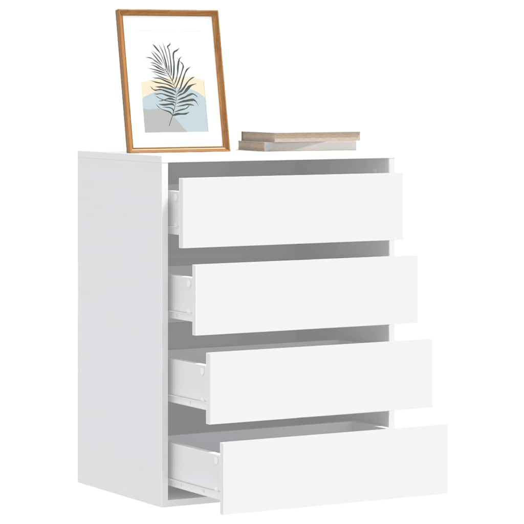 Commode D'angle Bois D'ingénierie Blanc