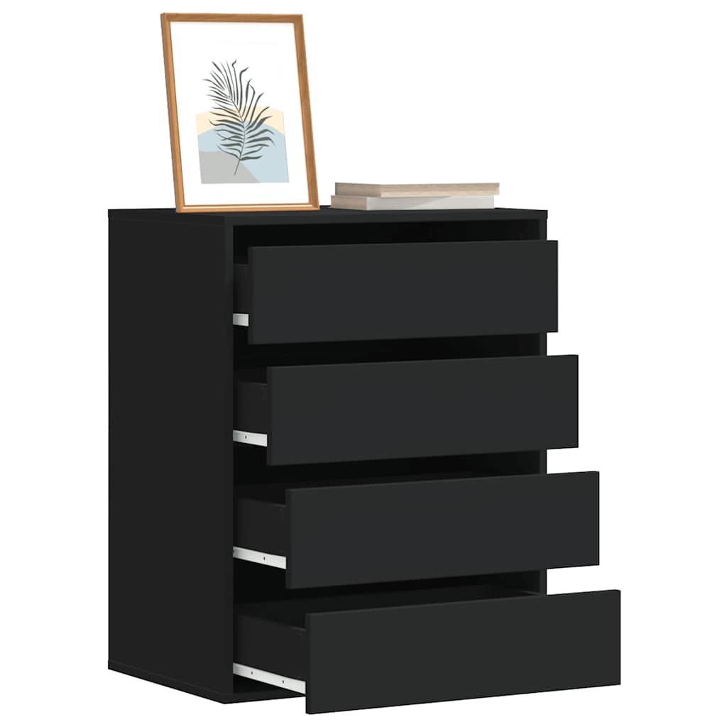 Commode D'angle Bois D'ingénierie Noir