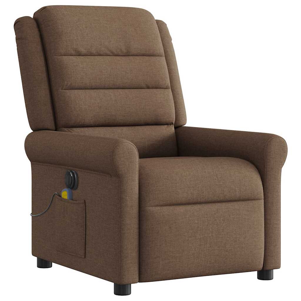Fauteuil Inclinable De Massage Électrique Tissu Marron