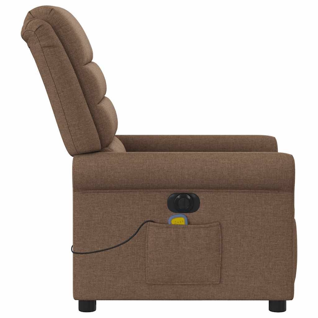 Fauteuil Inclinable De Massage Électrique Tissu Marron