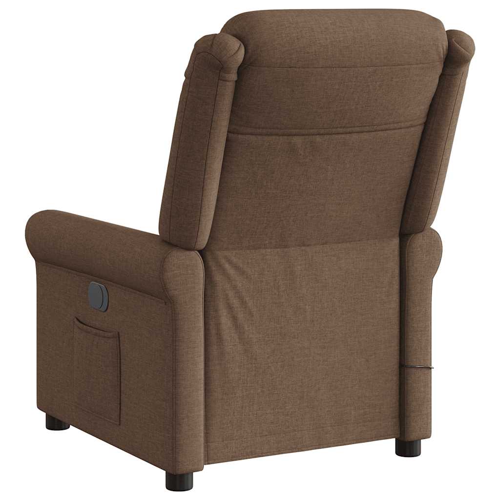 Fauteuil Inclinable De Massage Électrique Tissu Marron