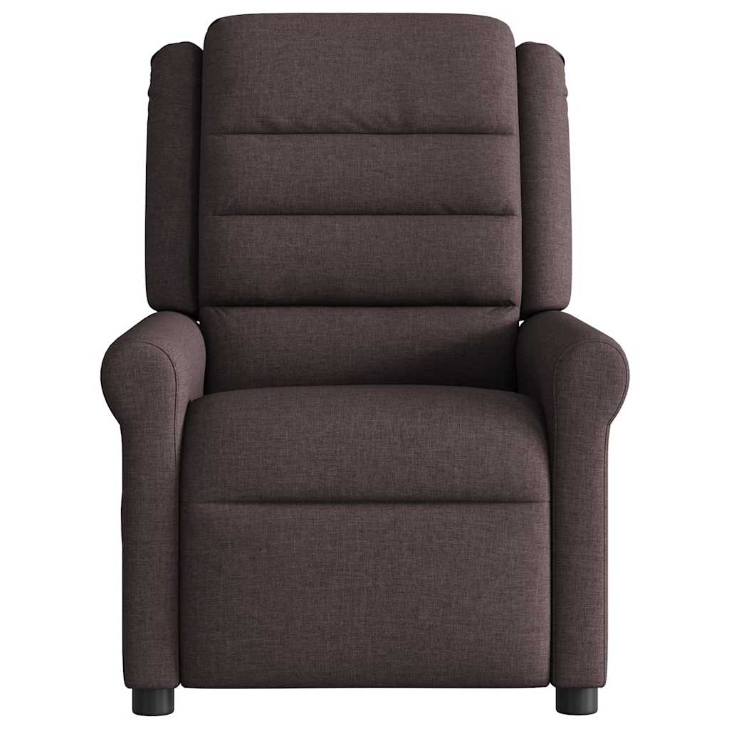 Fauteuil De Massage Inclinable Électrique Tissu Marron Foncé