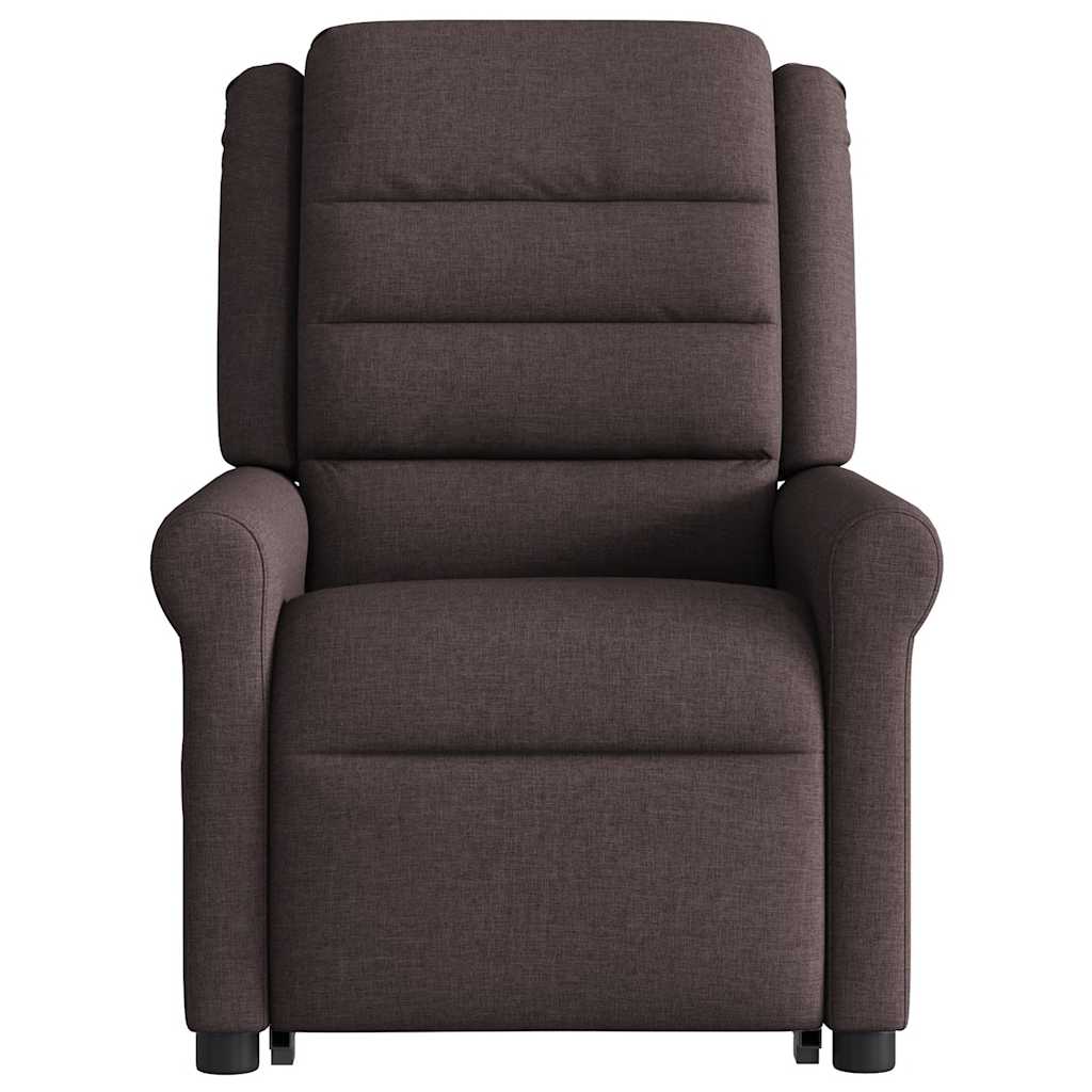 Fauteuil Inclinable De Massage Électrique Tissu Marron Foncé