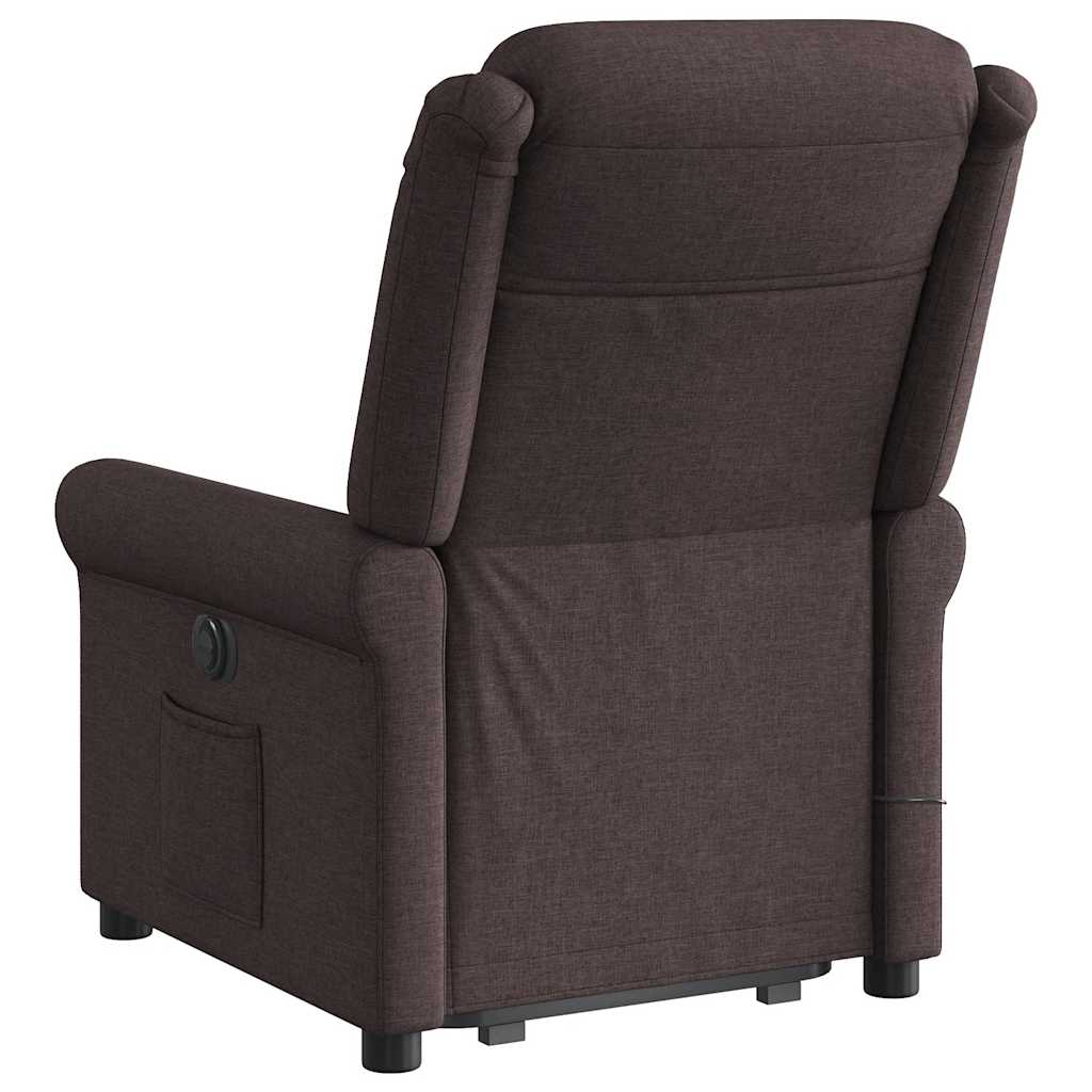 Fauteuil Inclinable De Massage Électrique Tissu Marron Foncé