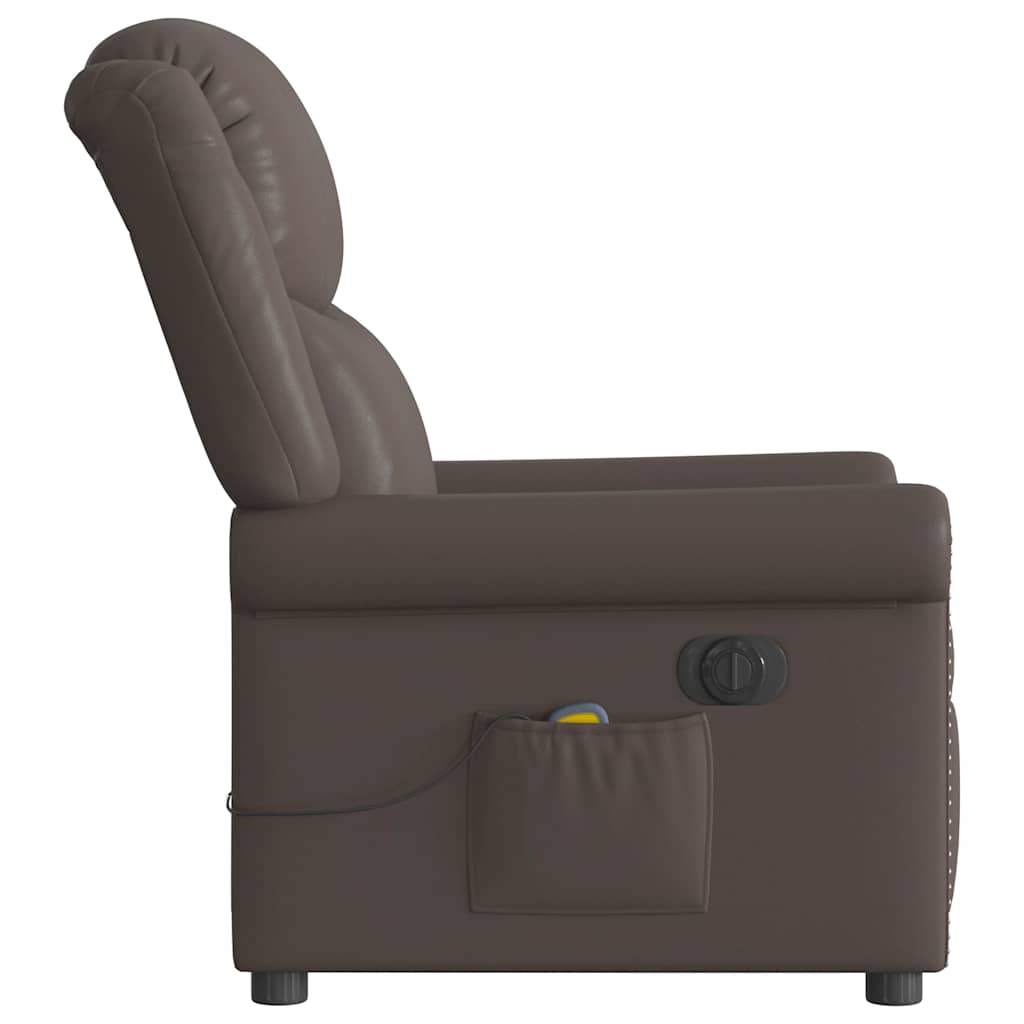 Fauteuil De Massage Inclinable Électrique Brillant Marron
