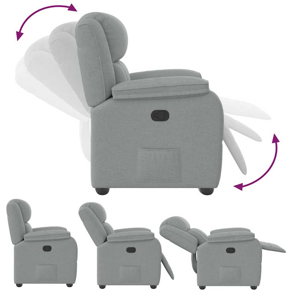 Fauteuil Inclinable Tissu Gris Clair