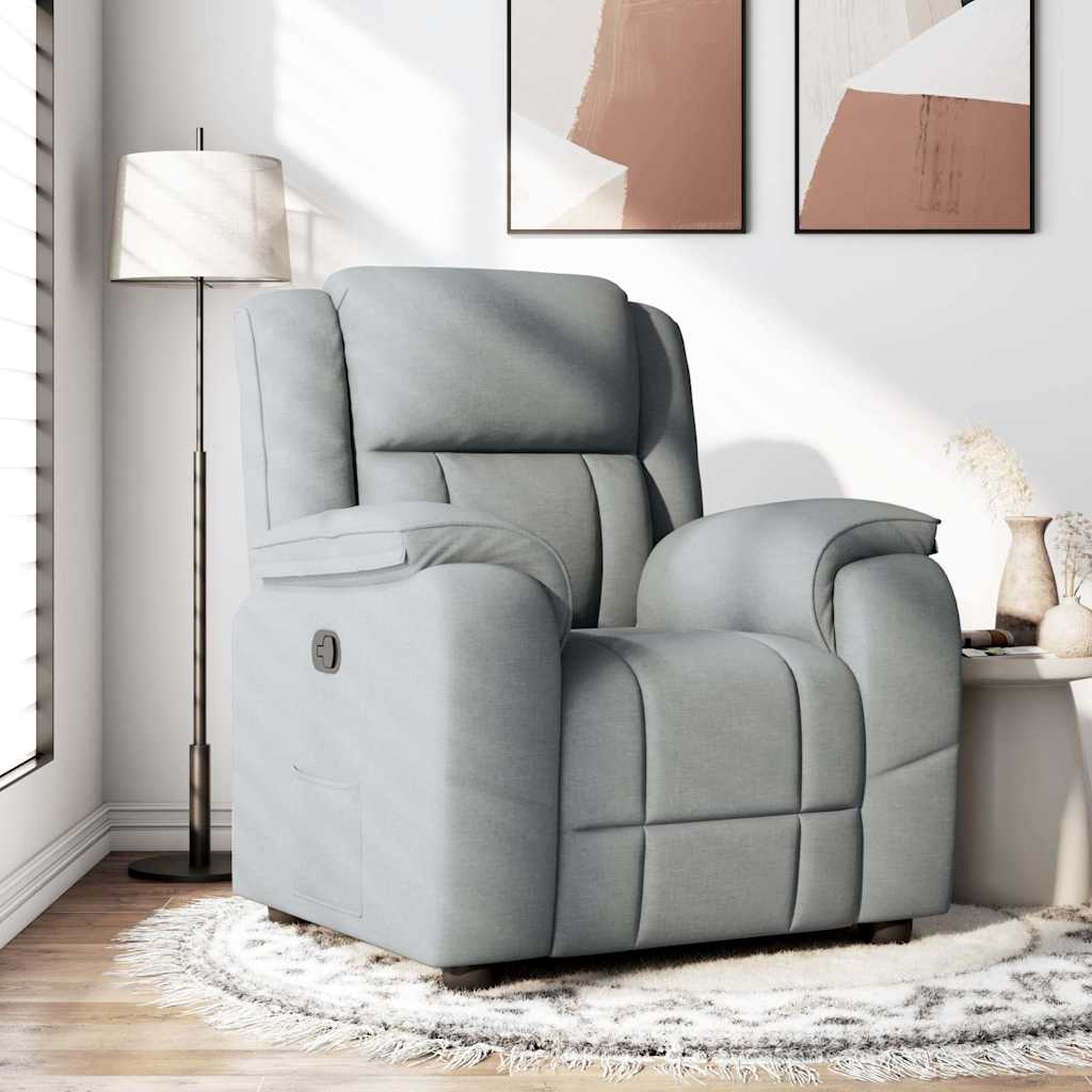 Fauteuil Inclinable Tissu Gris Clair