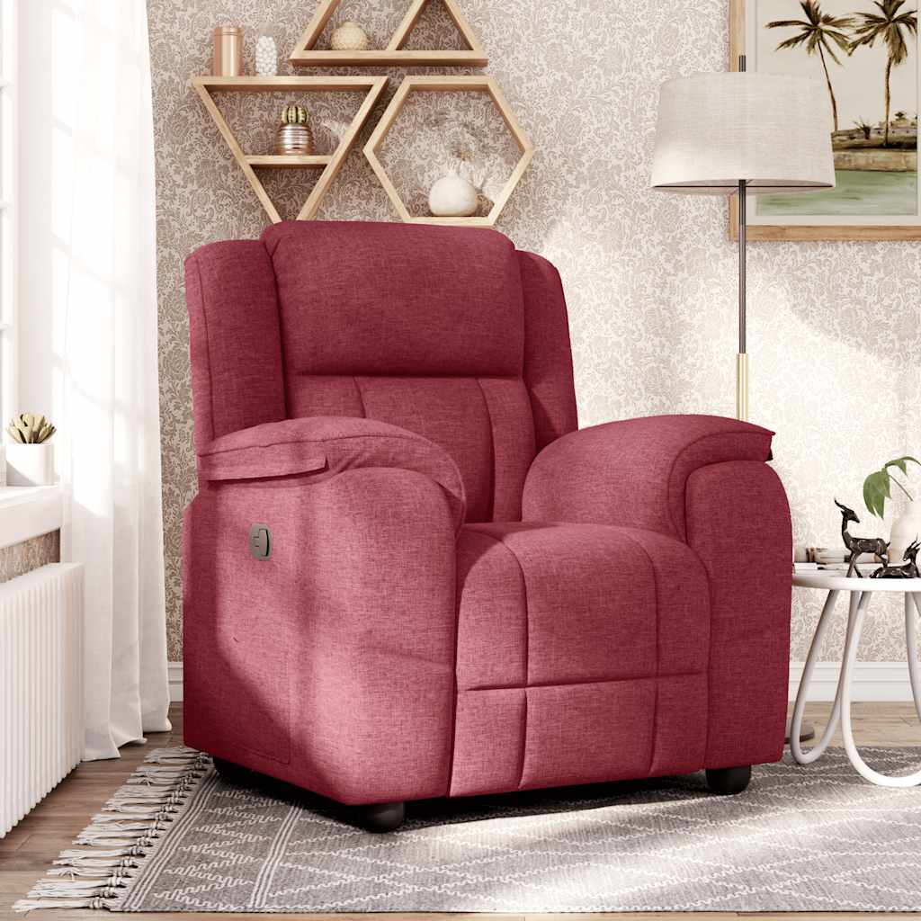 Fauteuil De Massage Inclinable Tissu Rouge Bordeaux