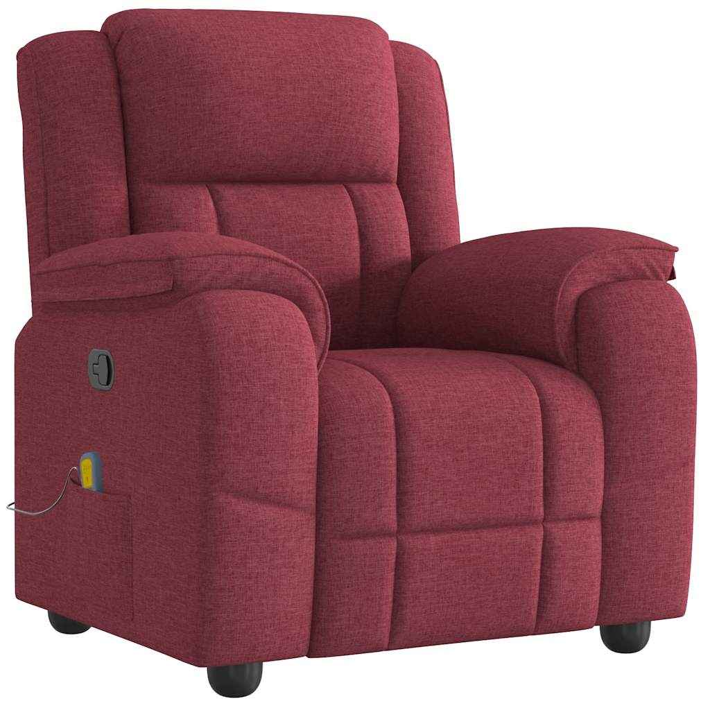 Fauteuil De Massage Inclinable Tissu Rouge Bordeaux