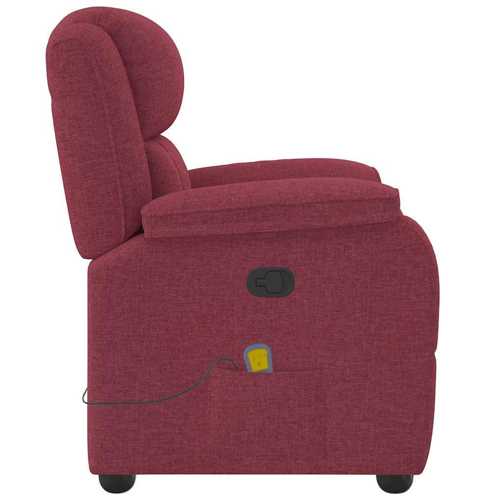 Fauteuil De Massage Inclinable Tissu Rouge Bordeaux