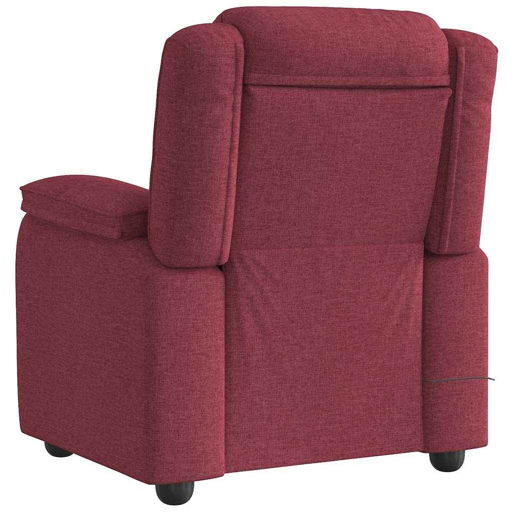 Fauteuil De Massage Inclinable Tissu Rouge Bordeaux