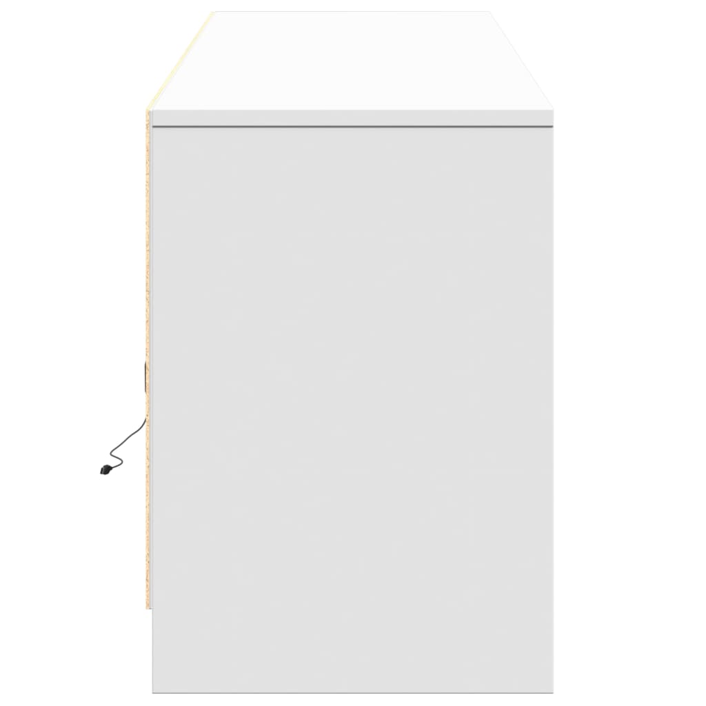 Meuble TV avec LED blanc 180x34x50 cm bois d'ingénierie