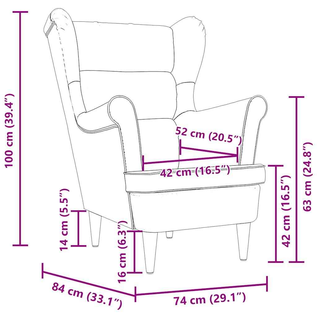 Fauteuil 74X84X100 Cm Tissu