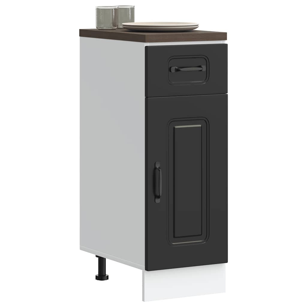 Armoire Murale De Cuisine Kalmar Bois D'ingénierie Noir