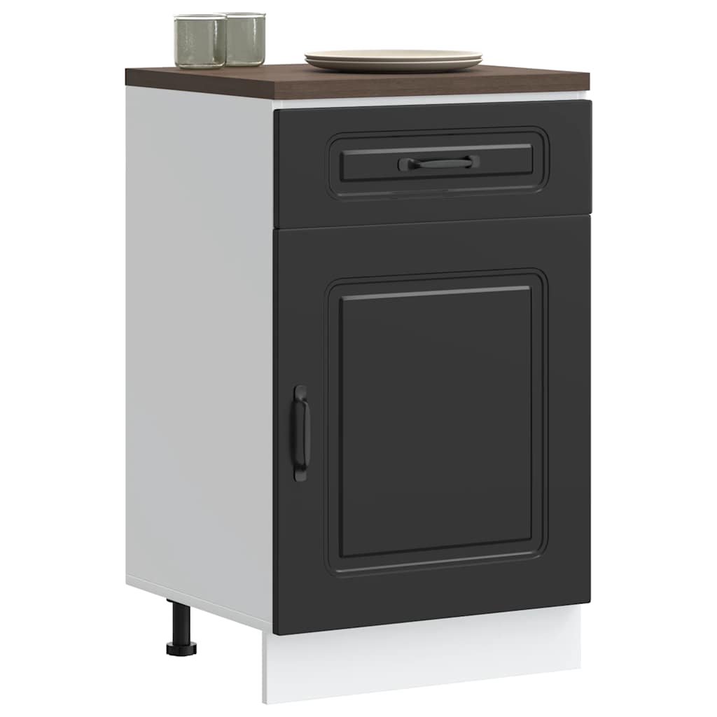 Armoire Murale De Cuisine Kalmar Bois D'ingénierie Noir