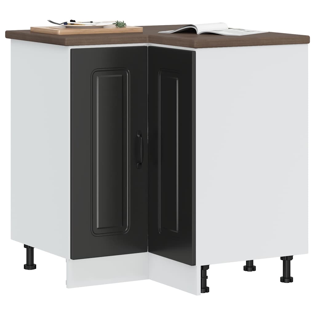 Armoire Murale De Cuisine Kalmar Bois D'ingénierie Noir