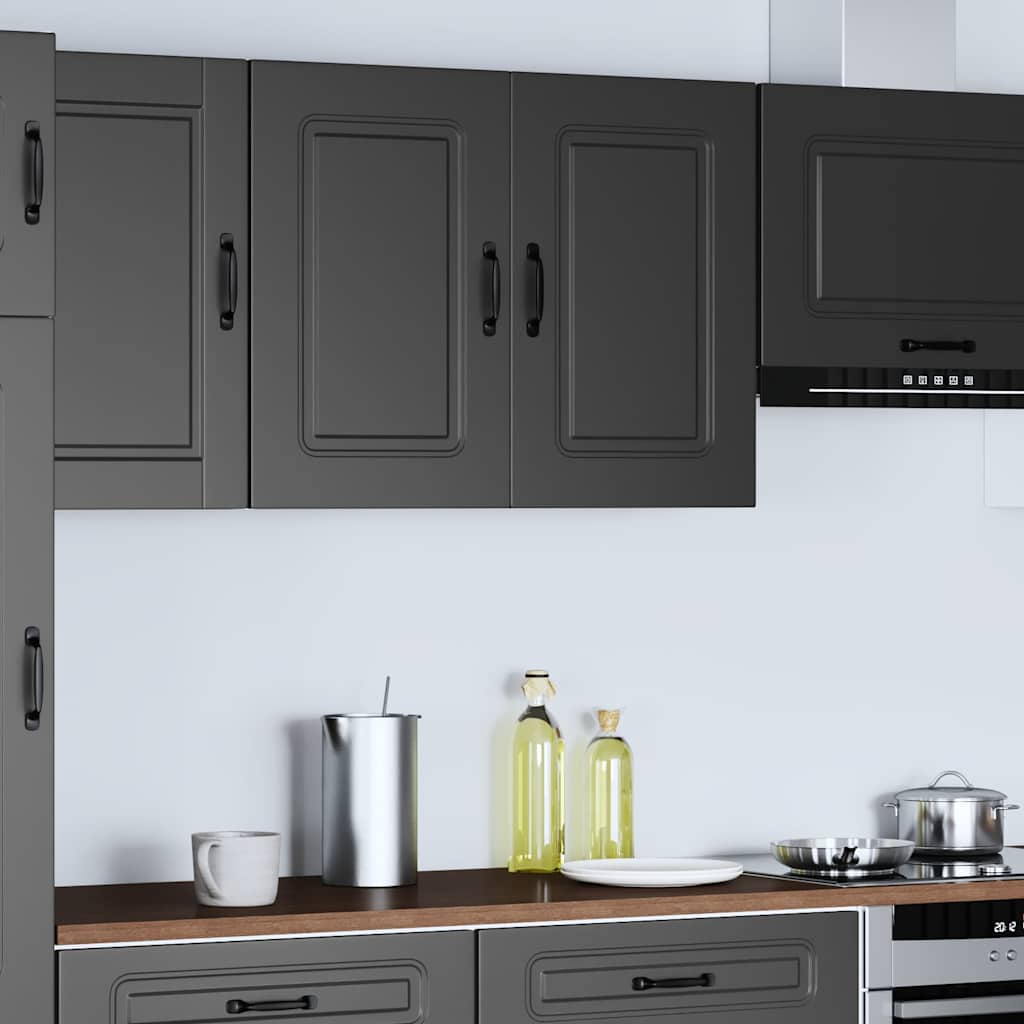 Armoire Murale De Cuisine Kalmar Bois D'ingénierie Noir