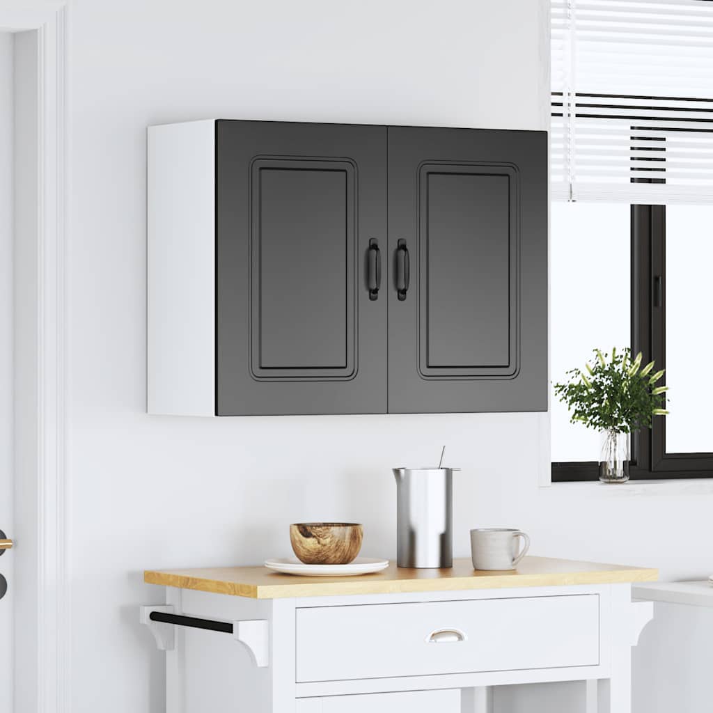 Armoire Murale De Cuisine Kalmar Bois D'ingénierie Noir