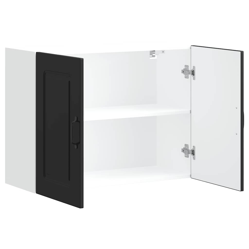 Armoire Murale De Cuisine Kalmar Bois D'ingénierie Noir