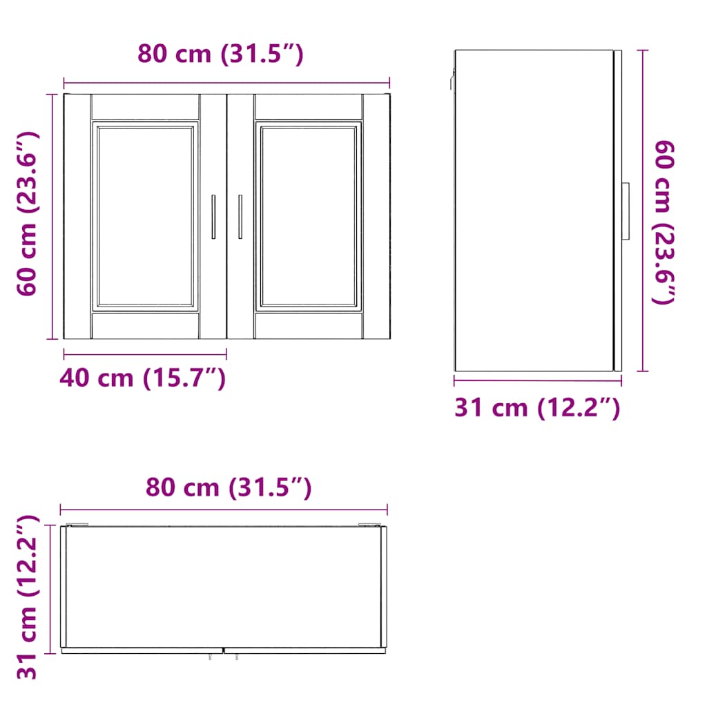 Armoire Murale De Cuisine Porto Bois D'ingénierie Chêne Marron