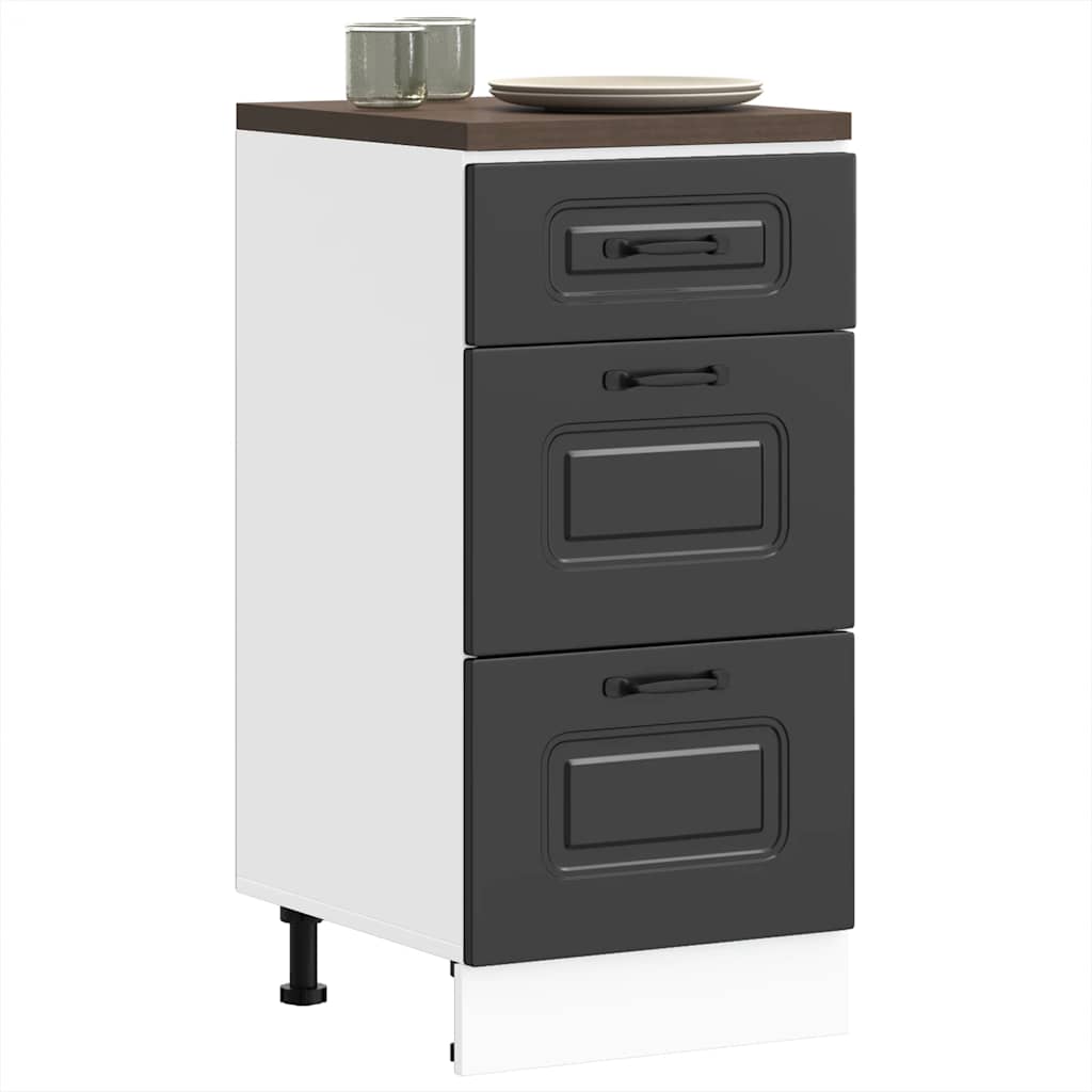 Armoire Murale De Cuisine Kalmar Bois D'ingénierie Noir