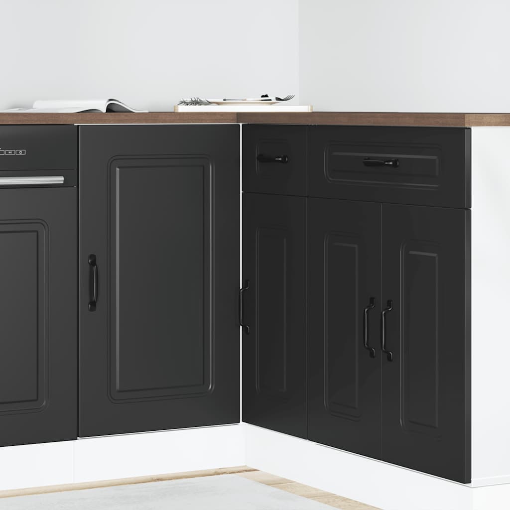Armoire Murale De Cuisine Kalmar Bois D'ingénierie Noir