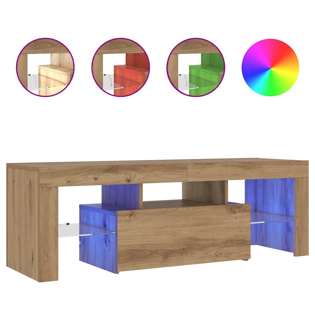 Meuble Tv Avec Lumières Led Bois D'ingénierie