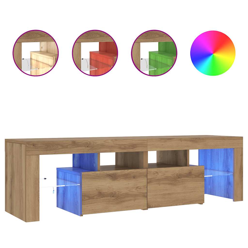 Meuble Tv Avec Lumières Led Bois D'ingénierie