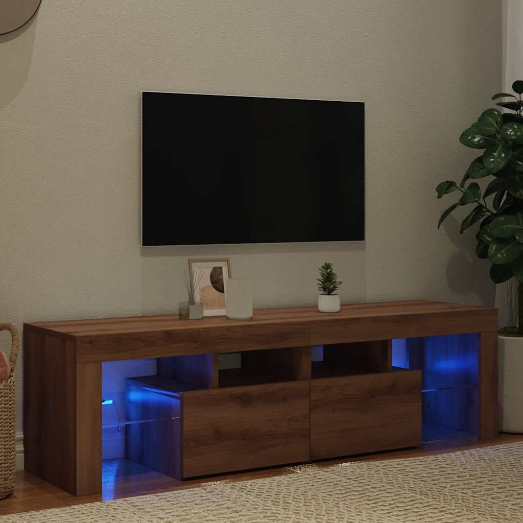 Meuble Tv Avec Lumières Led Bois D'ingénierie